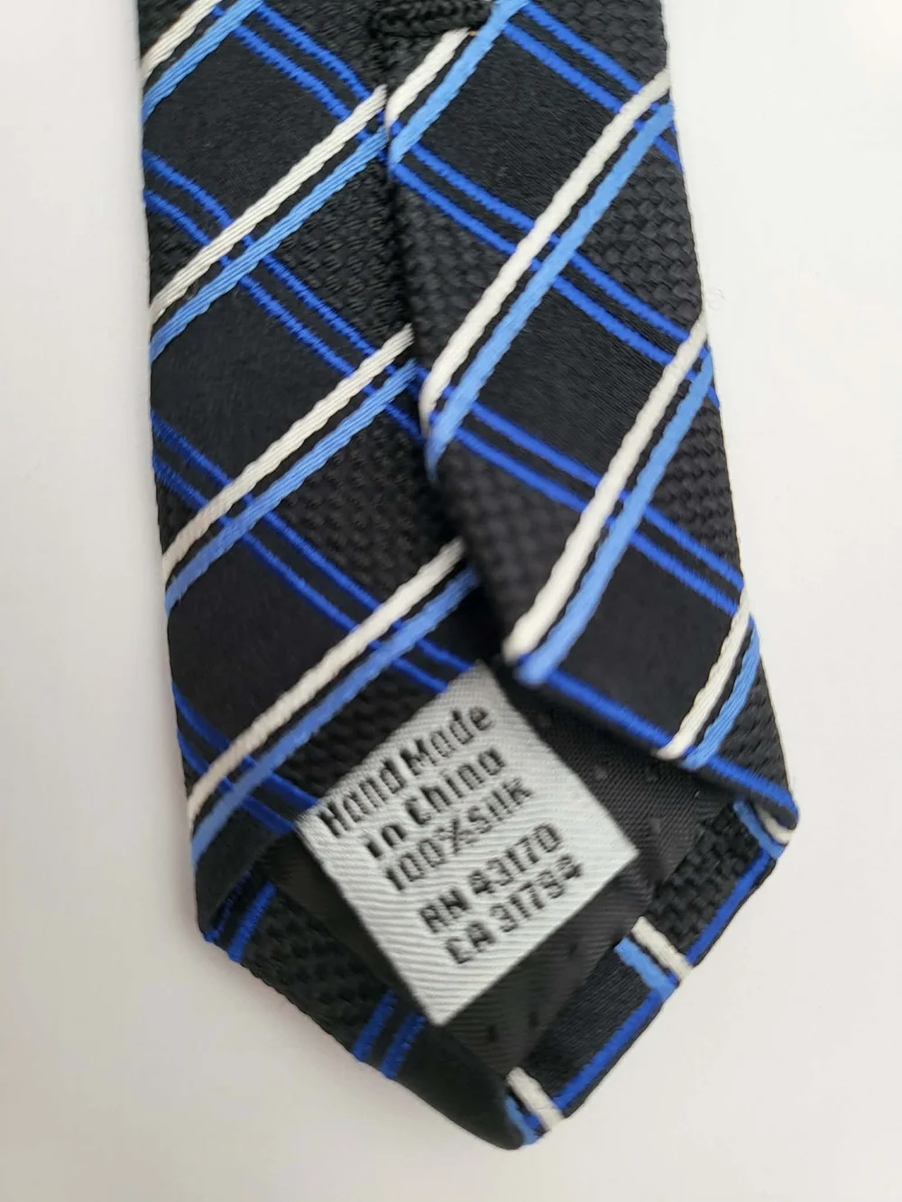 Geoffrey Beene Black and Blue Diagonal Check Tie